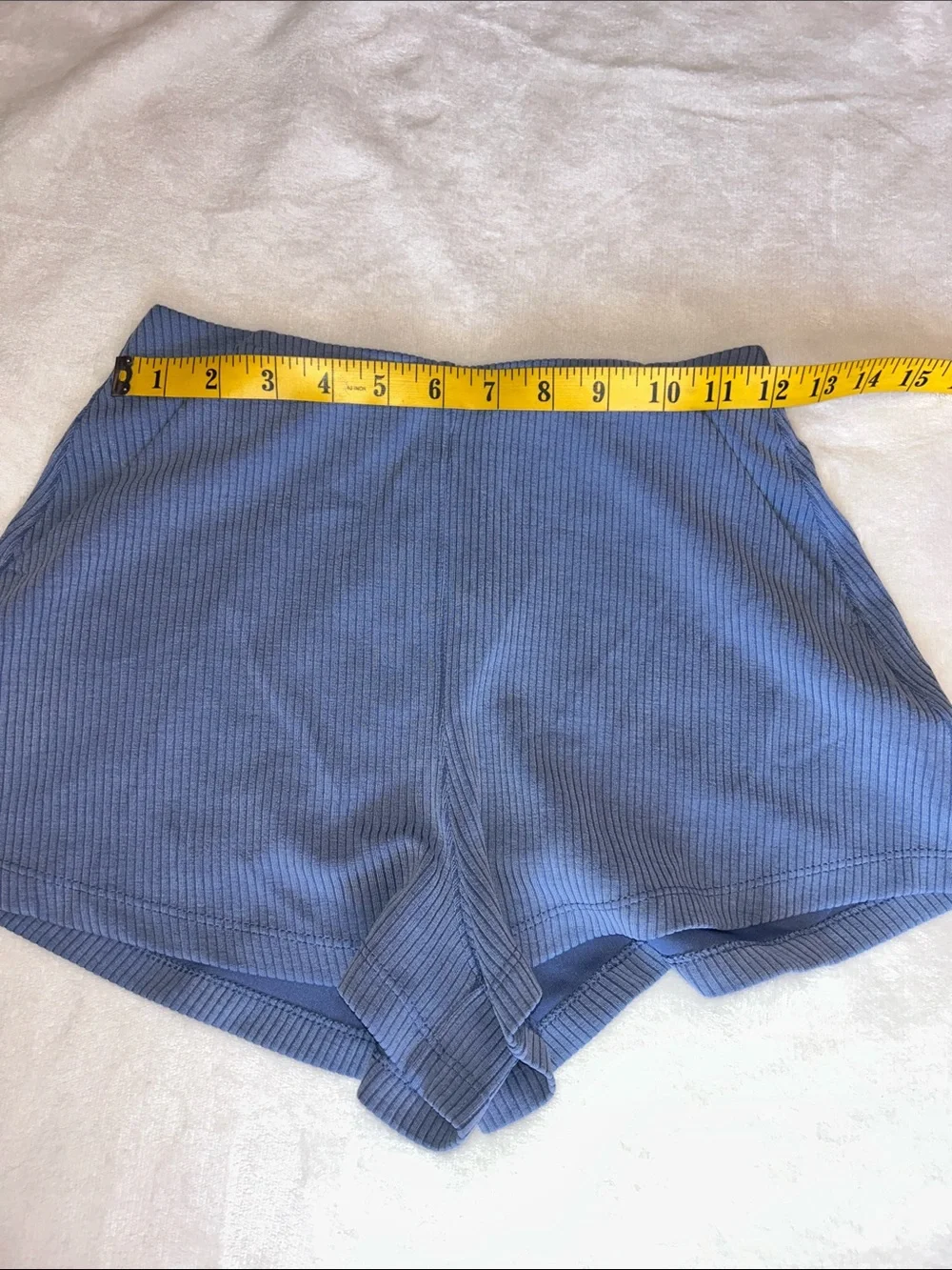lululemon athletica Ribbed High-Waist Blue Shorts